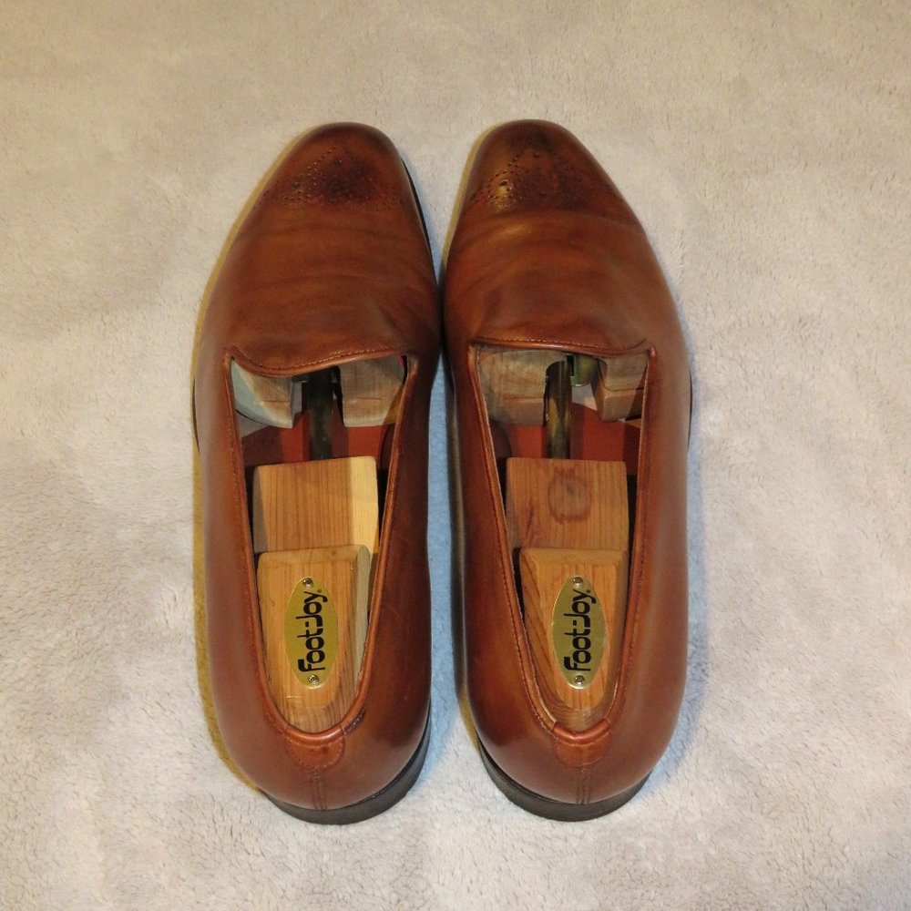 Edward Green Bamford Edwardian Antique Brown Leather Wholecut Loafers 11.5 - Picture 6 of 12